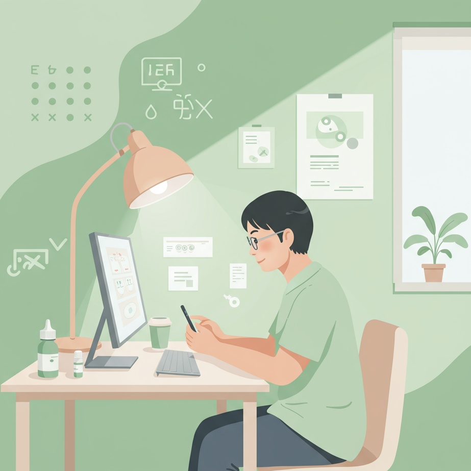 告別模糊視線，擔心滑手機、看螢幕會造成二次傷害嗎？別擔心！這份詳盡的術後數位生活指南，從黃金恢復期、正確姿勢與螢幕設定，到用眼時間管理，幫助您無負擔地享受清晰新生活。