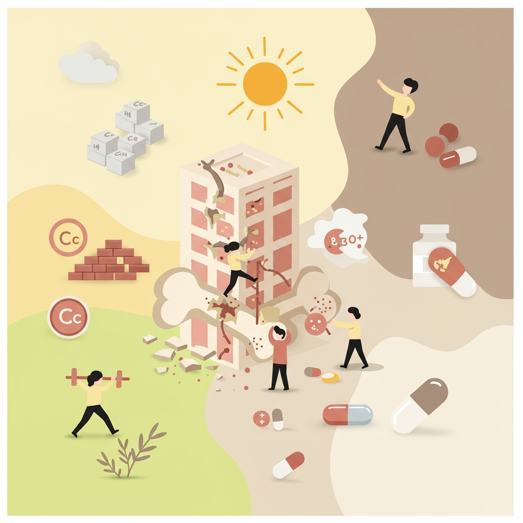 為降低乳癌復發風險，您正接受必要的療程嗎？別擔心治療可能影響骨骼健康。本文將提供四大核心策略，從飲食、運動到定期追蹤，用簡單易懂的方式，助您全面鞏固骨本，讓您在抗癌路上走得更穩健、更安心。